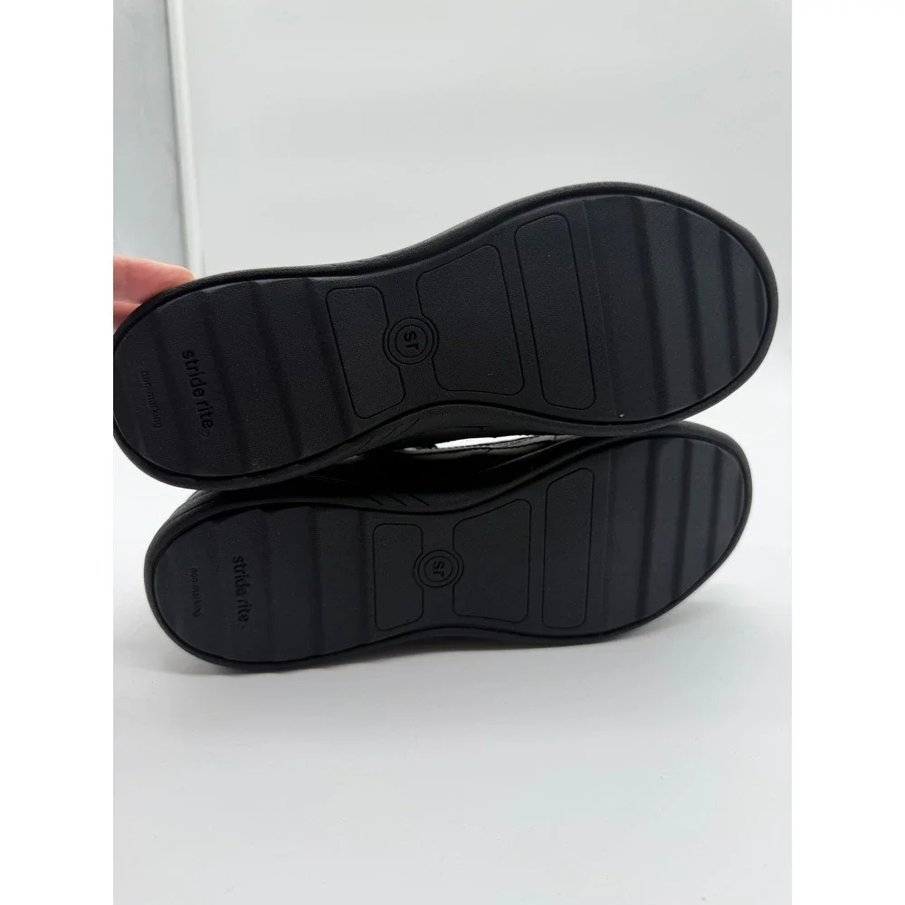 Stride Rite Claire Black Leather Mary Jane Shoes Girls Size 4.5W